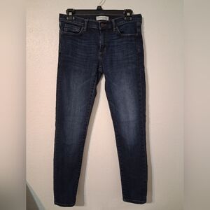 Banana Republic Skinny Ankle Denim Stretch Jeans Dark Blue Crush